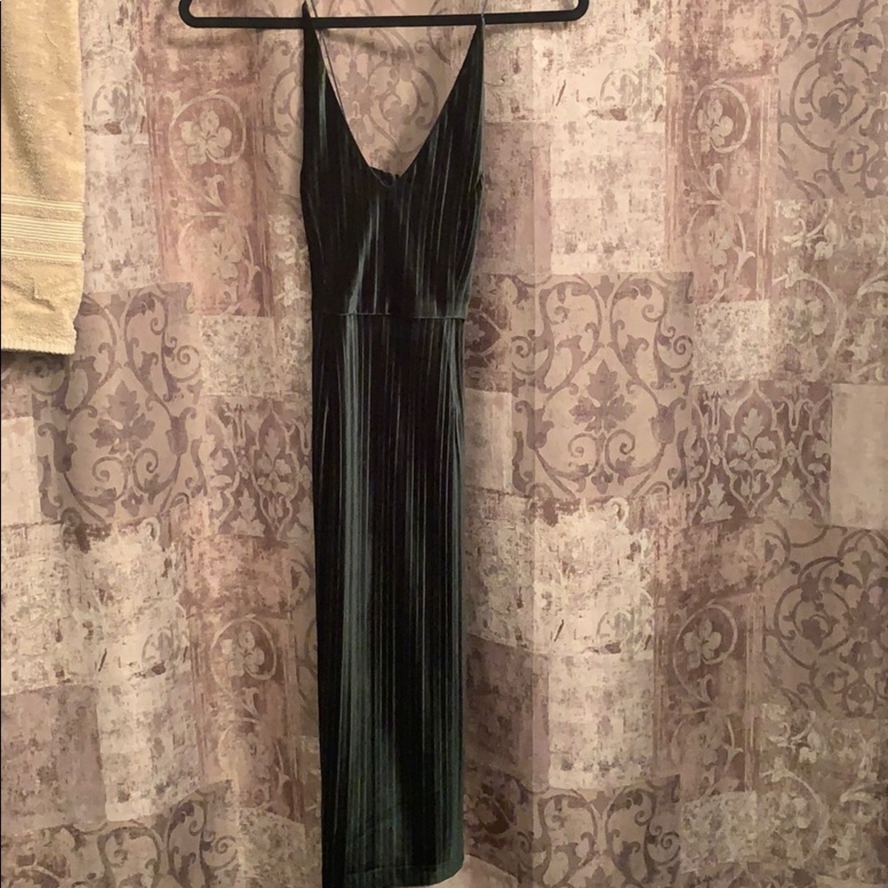 Green velvet dress